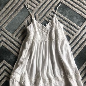 Baby doll sleeveless white summer dress